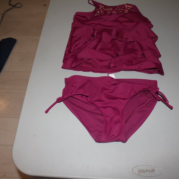 2 Pcs Justice Tankini Swimsuit - Picture 3 of 12